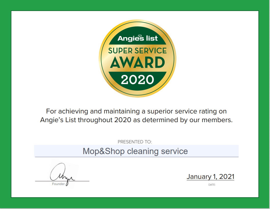 Angies list super service award 2020